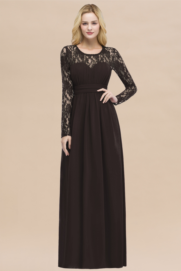 27prom Elegant Lace Burgundy Bridesmaid Dresses Online with Long Sleeves-27prom
