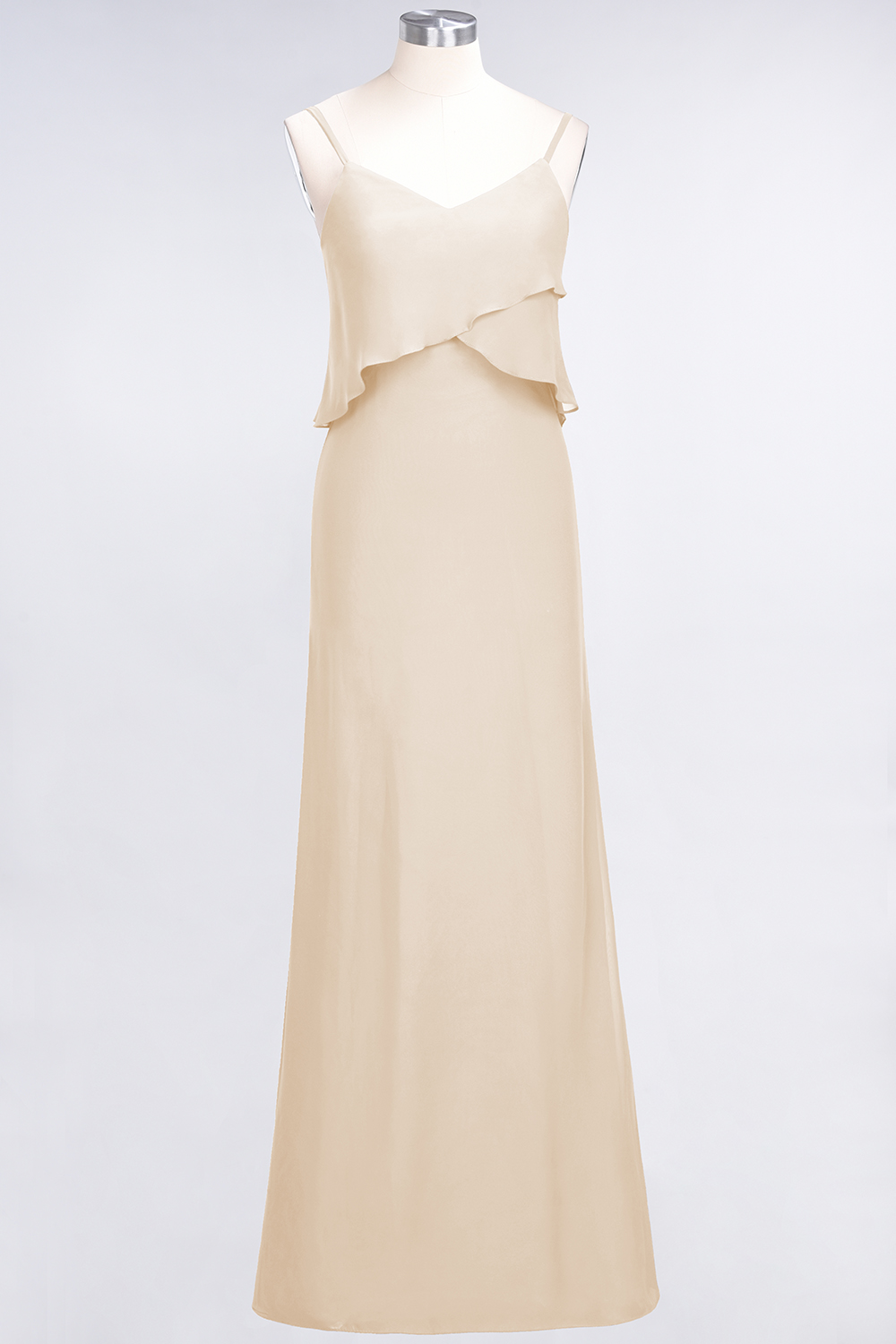 27prom Affordable Spaghetti-Straps V-Neck Burgundy Chiffon Bridesmaid Dresses-27prom