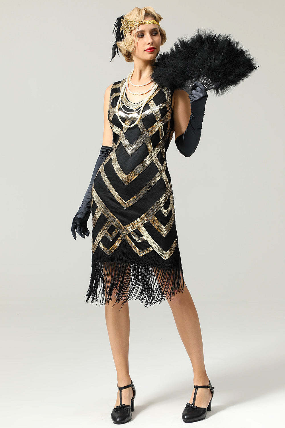 Sequin Fringe Flapper Dress
