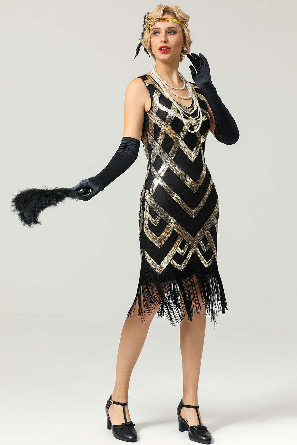 Sequin Fringe Flapper Dress