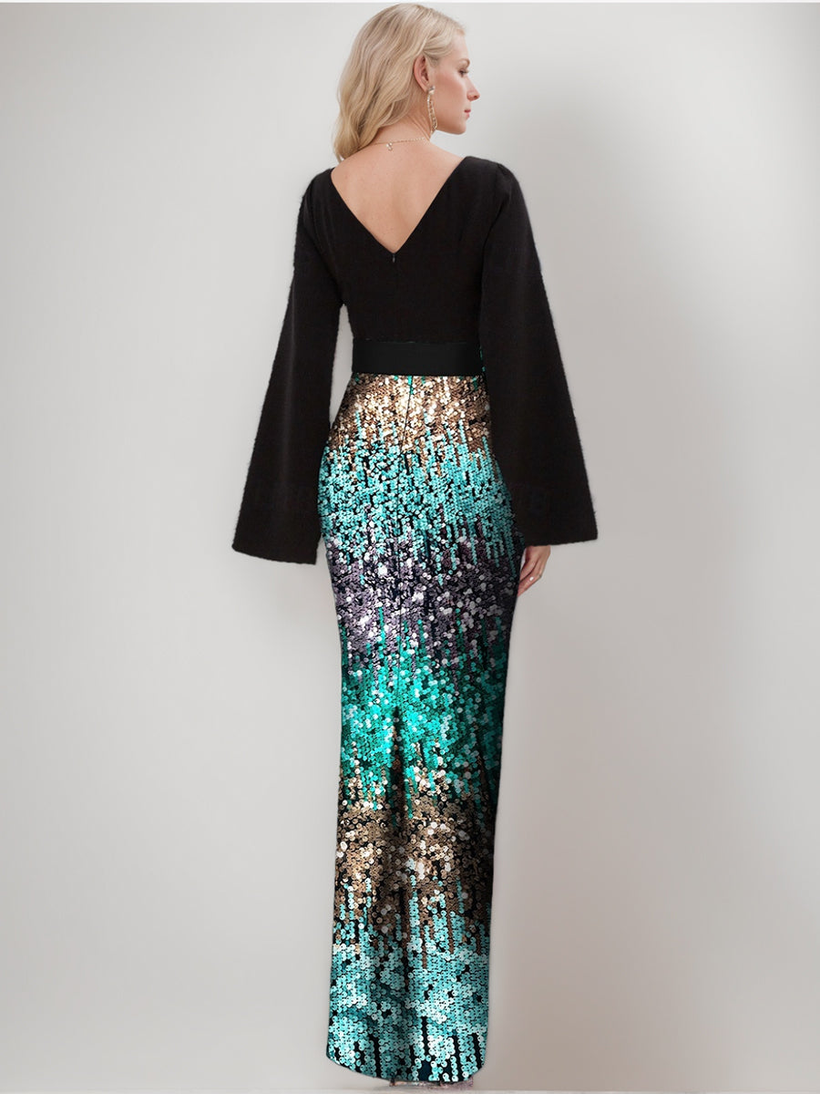 Retro Floor-Length Trumpet/Mermaid Gown with Belt for Mothers of the Bride & Groom