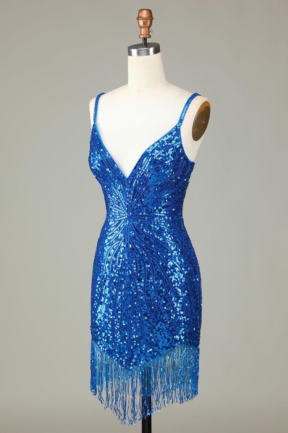White Spaghetti Strap Sparkly Lace-Up Back Bodycon Homecoming Dress with Beading
