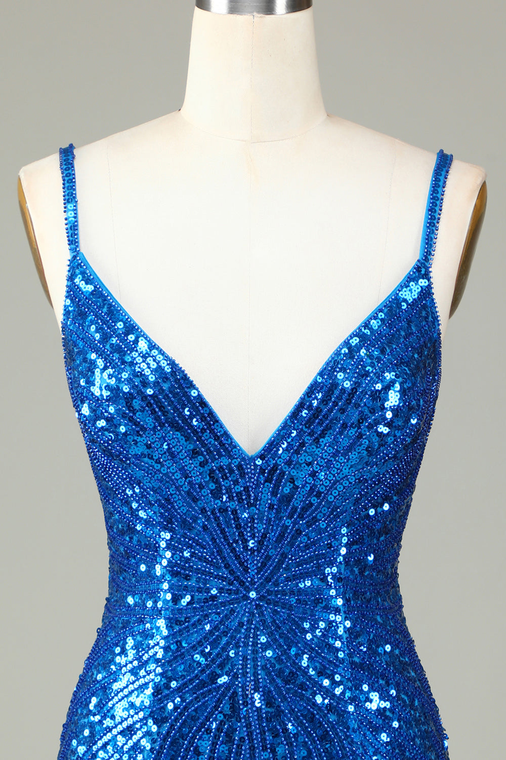 White Spaghetti Strap Sparkly Lace-Up Back Bodycon Homecoming Dress with Beading
