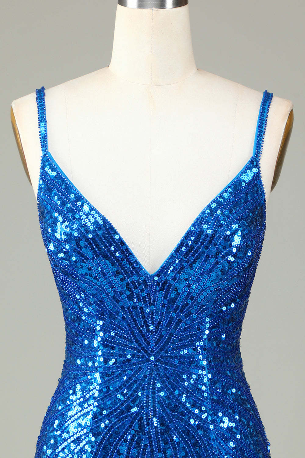 White Spaghetti Strap Sparkly Lace-Up Back Bodycon Homecoming Dress with Beading