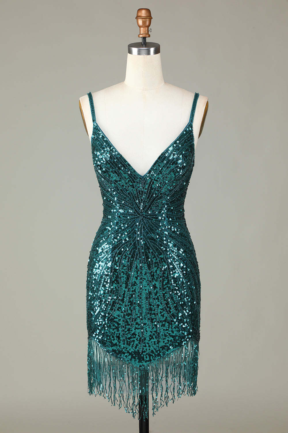 White Spaghetti Strap Sparkly Lace-Up Back Bodycon Homecoming Dress with Beading
