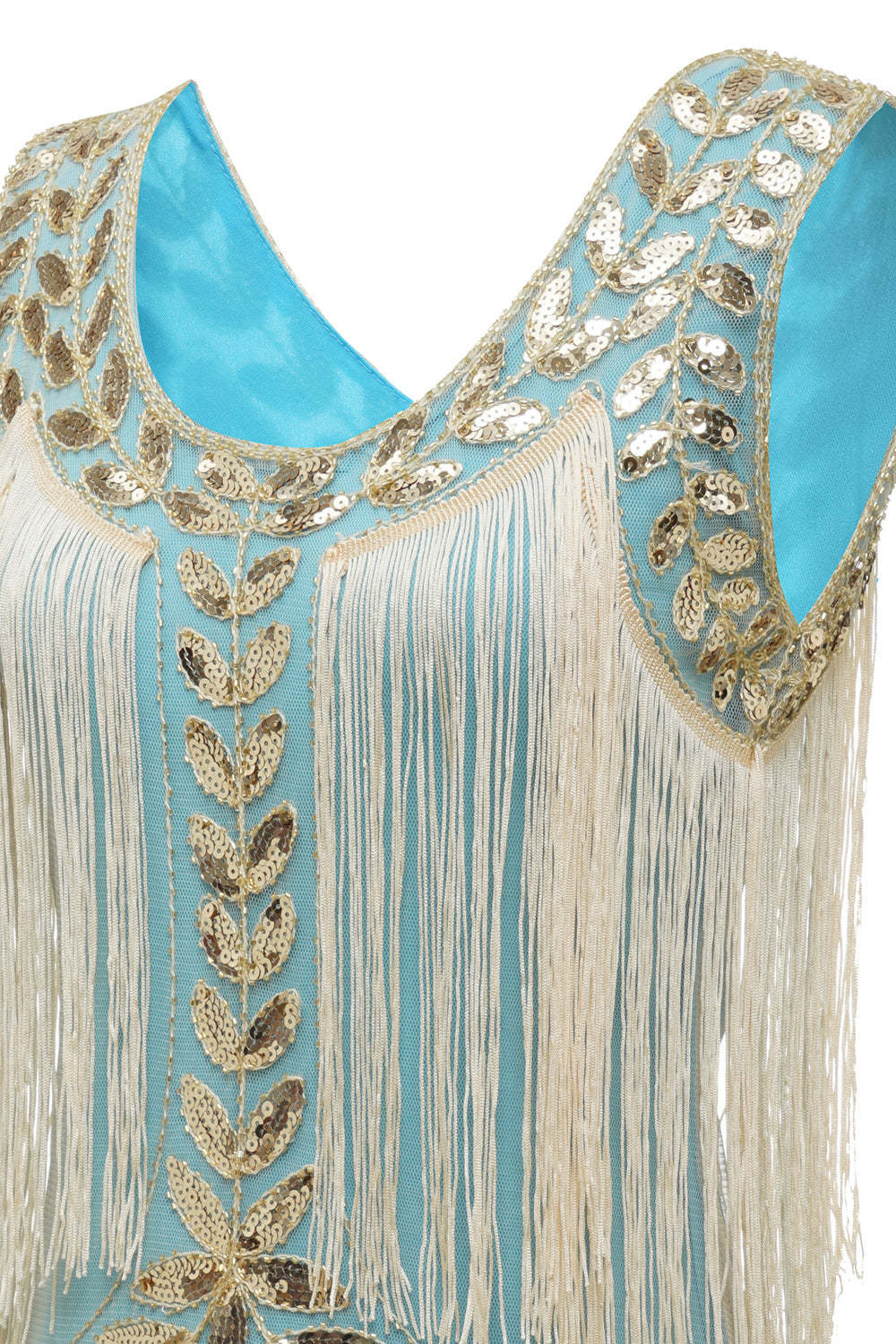 Plus Size Champagne Gatsby Flapper Dress with Sequins and Fringes