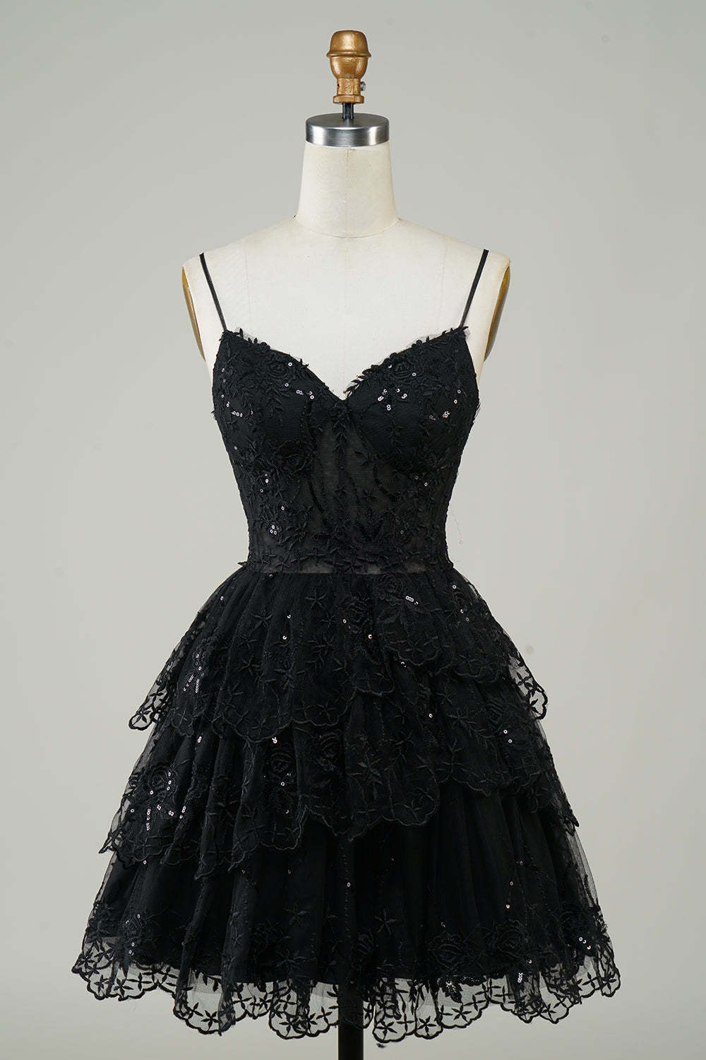 Purple Sparkly Corset A-Line Spaghetti Strap Homecoming Dress