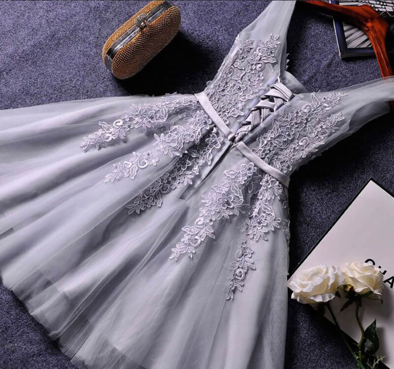 A Line Tulle Homecoming Dress