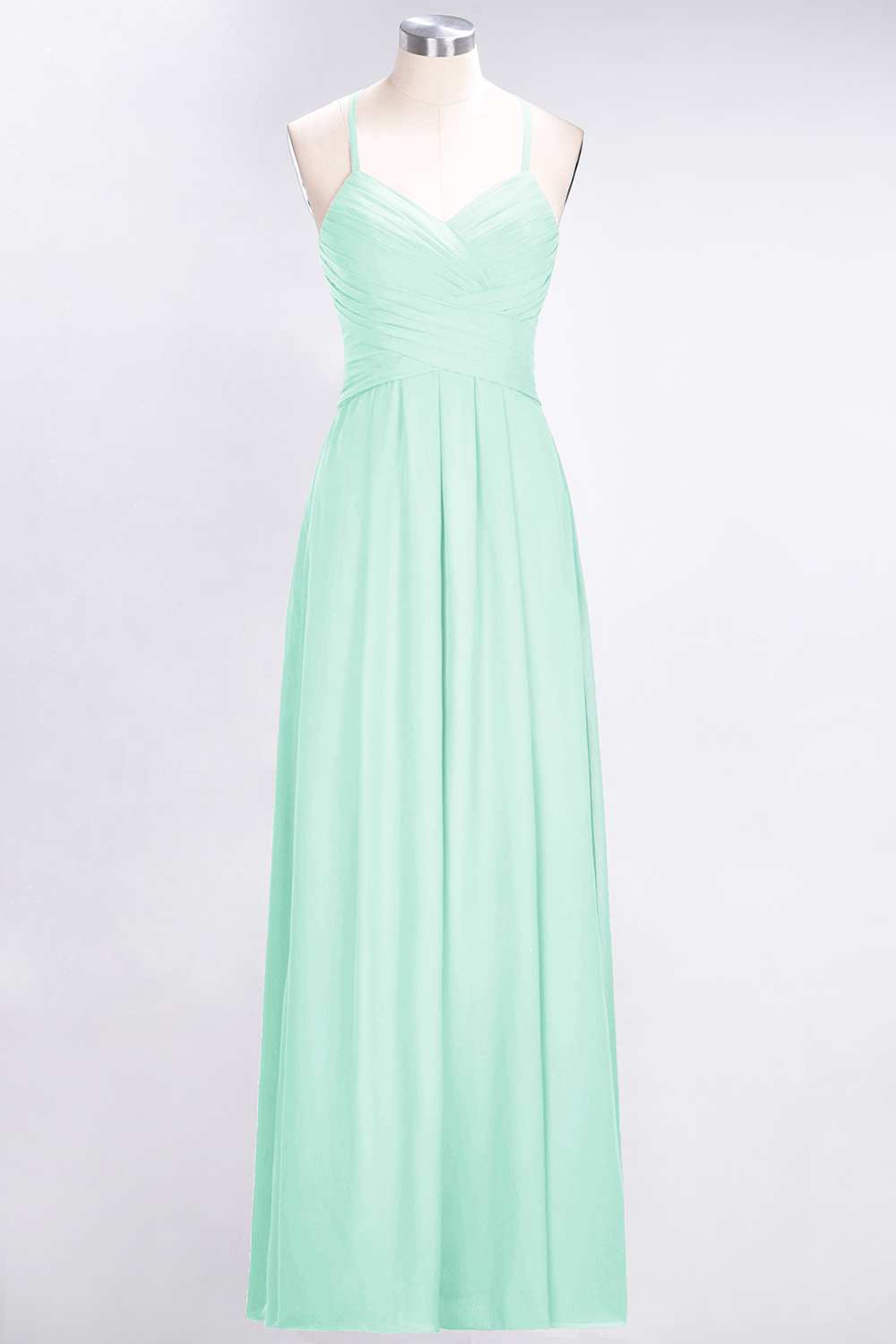 27prom Affordable Spaghetti Straps V-Neck Burgundy Chiffon Bridesmaid Dress with Keyhole Back-27prom