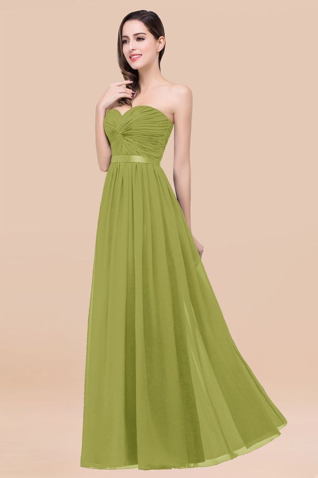 27prom Affordable Sweetheart Ruffle Navy Chiffon Bridesmaid Dress With Ribbon-27prom
