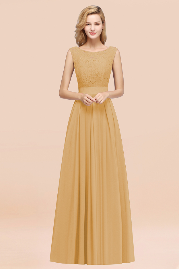 27prom Vintage Sleeveless Lace Bridesmaid Dresses Affordable Chiffon Wedding Party Dress Online-27prom