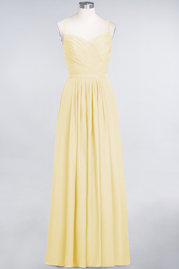 27prom Glamorous Spaghetti Straps Sweetheart Ruffle Chiffon Bridesmaid Dress Online-27prom