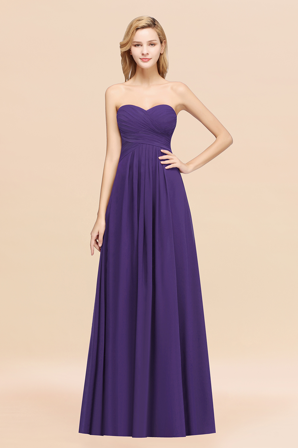 27prom Vintage Sweetheart Long Grape Affordable Bridesmaid Dresses Online-27prom