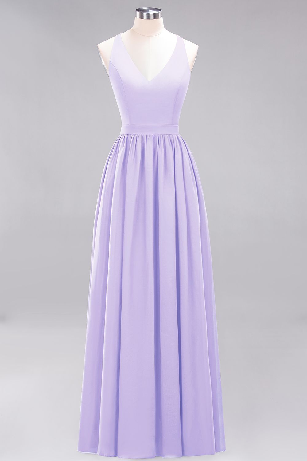 27prom Affordable Chiffon V-Neck Sleeveless Lace Bridesmaid Dress Online-27prom