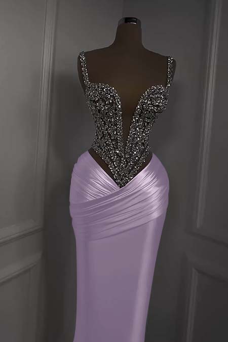 Spaghetti Strap Sweetheart Sleeveless Long Prom Dress With Beading
