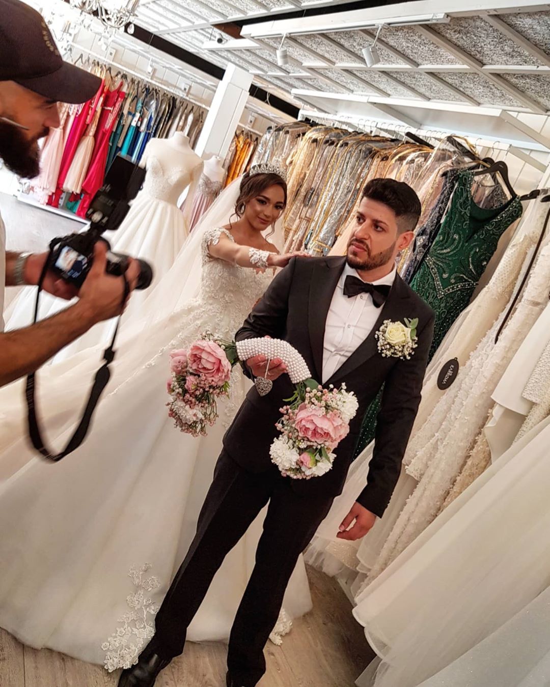 Long A-line Off-the-Shoulder Wedding Dress With Tulle Lace