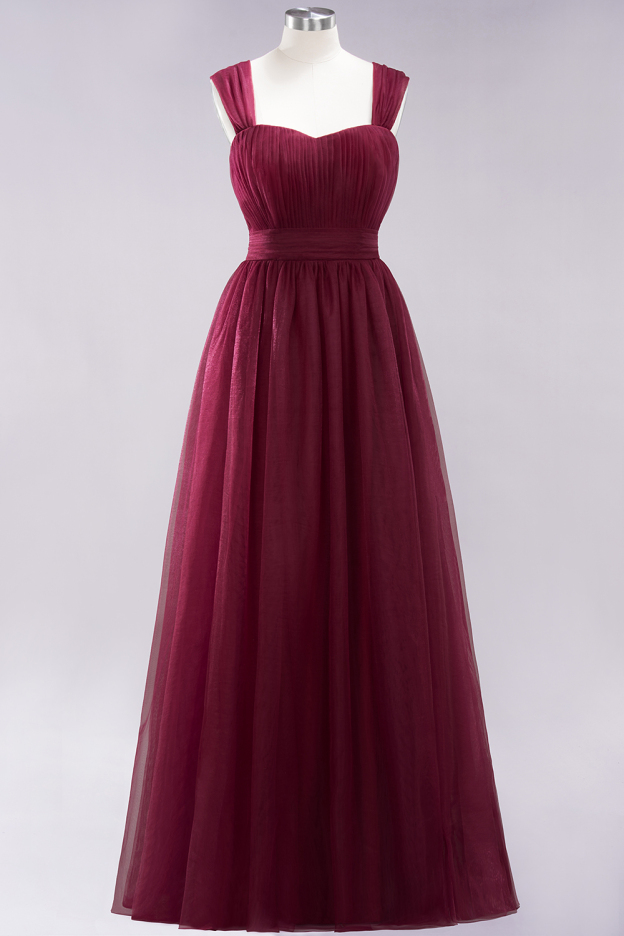 27prom Gorgeous Sweetheart Straps Ruffle Burgundy Bridesmaid Dresses Online-27prom