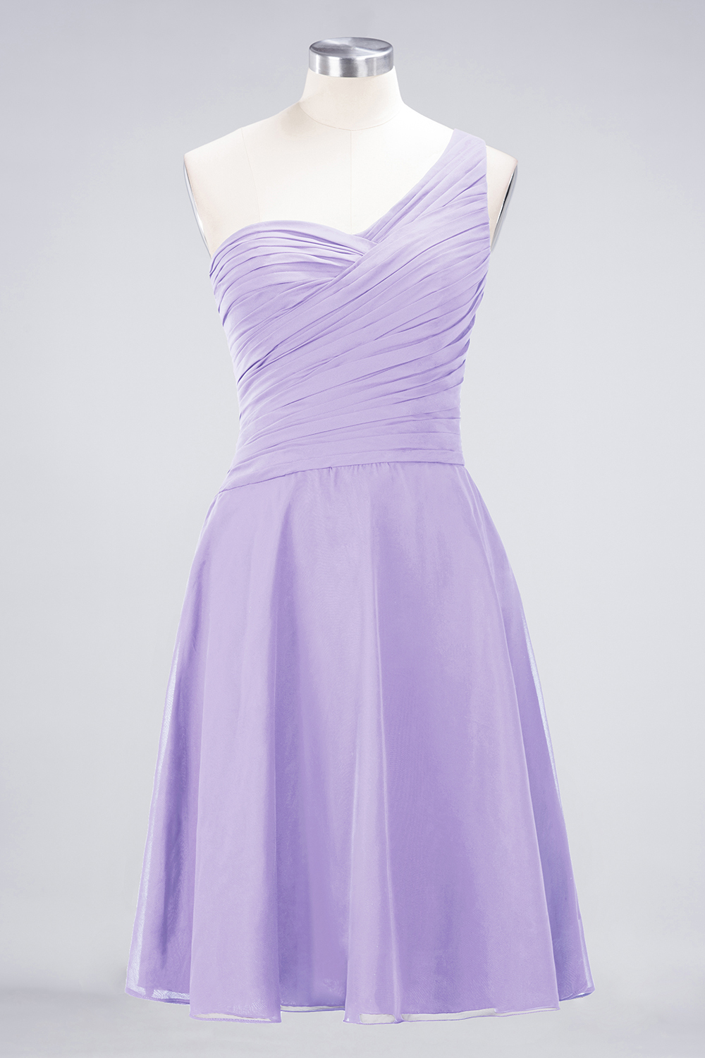 27prom Chic One-Shoulder Short Burgundy Affordable Bridesmaid Dress with Ruffle-27prom