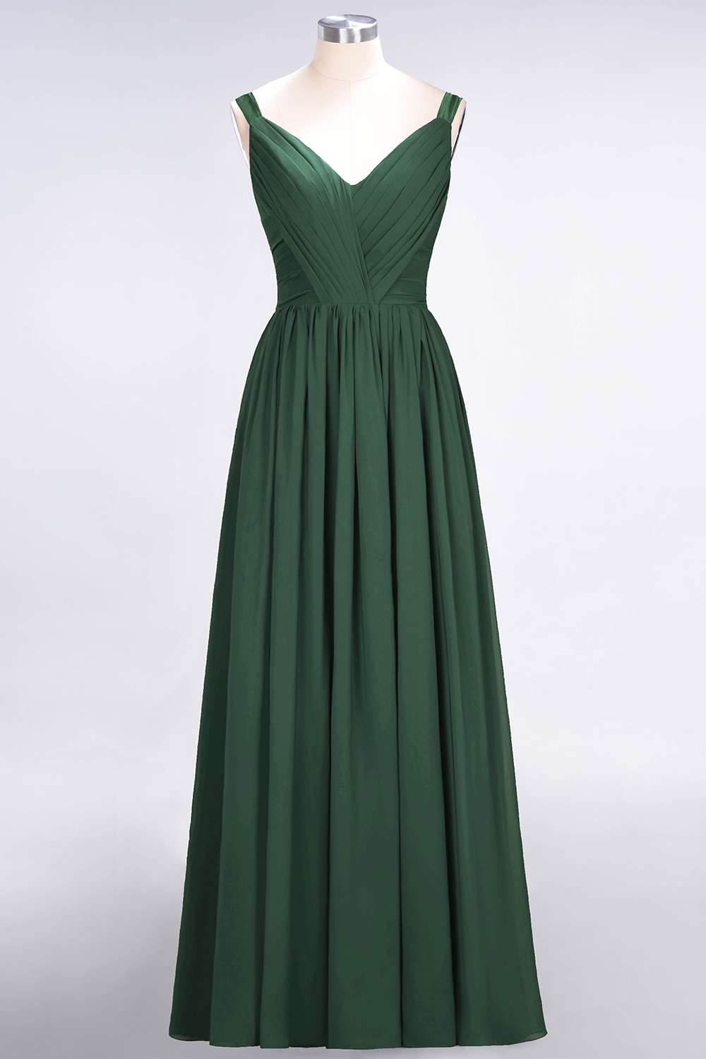 27prom Chic V-Neck Straps Ruffle Burgundy Bridesmaid Dresses with Bow Sash-27prom