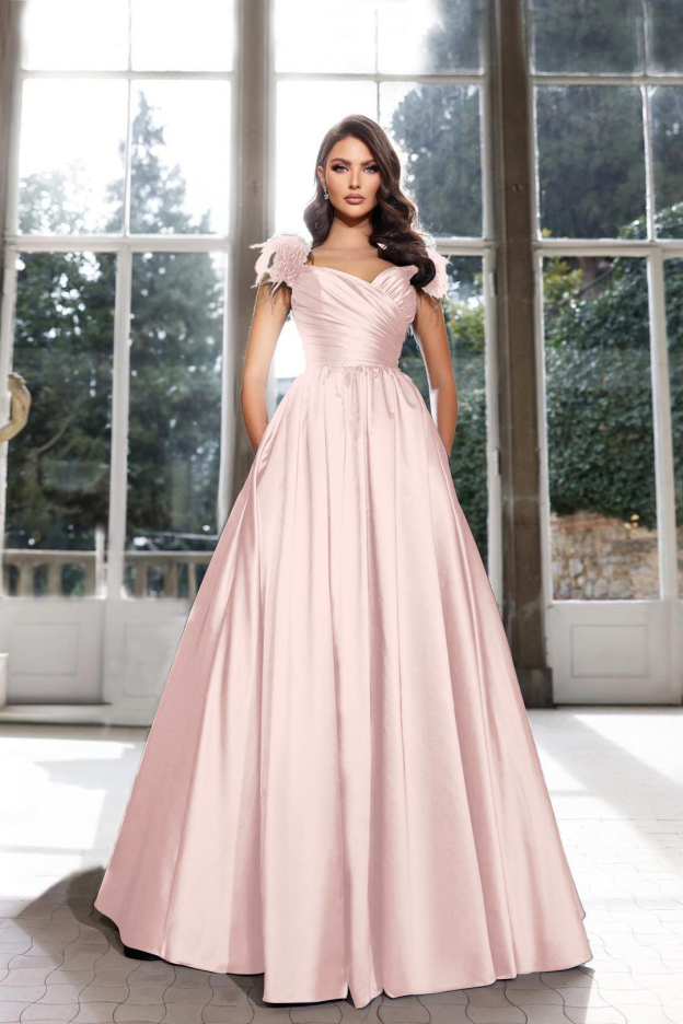 Tassel Sleeveless Straps A Line Long Prom Dress Pleated Dark Navy