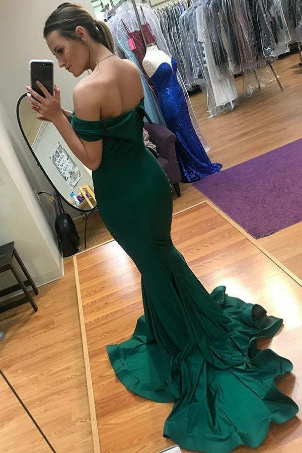 Charming Mermaid Off The Shoulder Satin Prom Dress Evening dress