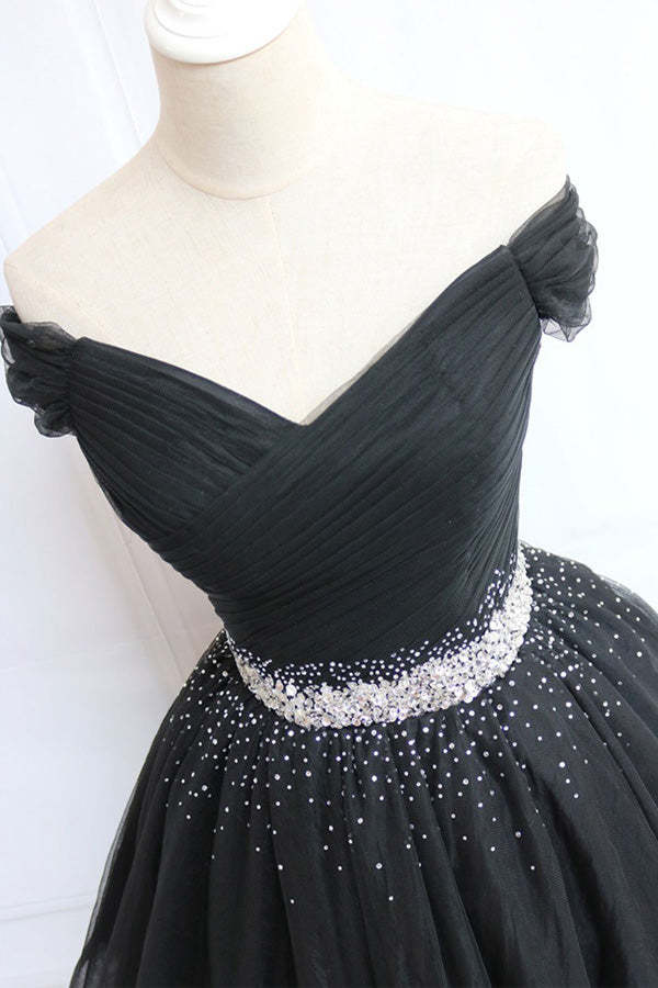 Cute Off The Shoulder Homecoming Dress Tulle Short Prom Dress
