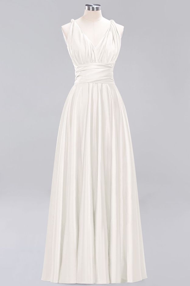 27prom Chic Burgundy Satin Long Bridesmaid Dresses With One Shoulder-27prom