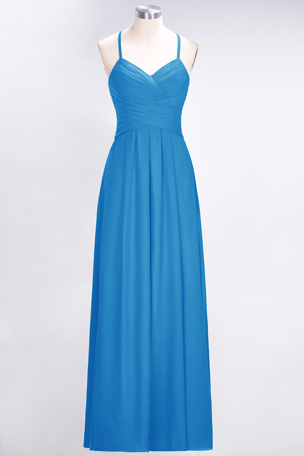 27prom Affordable Spaghetti Straps V-Neck Burgundy Chiffon Bridesmaid Dress with Keyhole Back-27prom