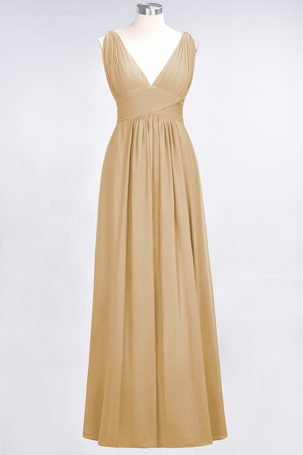 27prom Elegant V-Neck Burgundy Chiffon Affordable Bridesmaid Dress with Ruffle-27prom