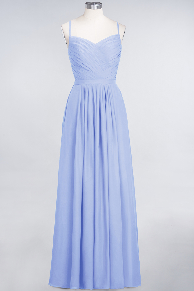 27prom Glamorous Spaghetti Straps Sweetheart Ruffle Chiffon Bridesmaid Dress Online-27prom