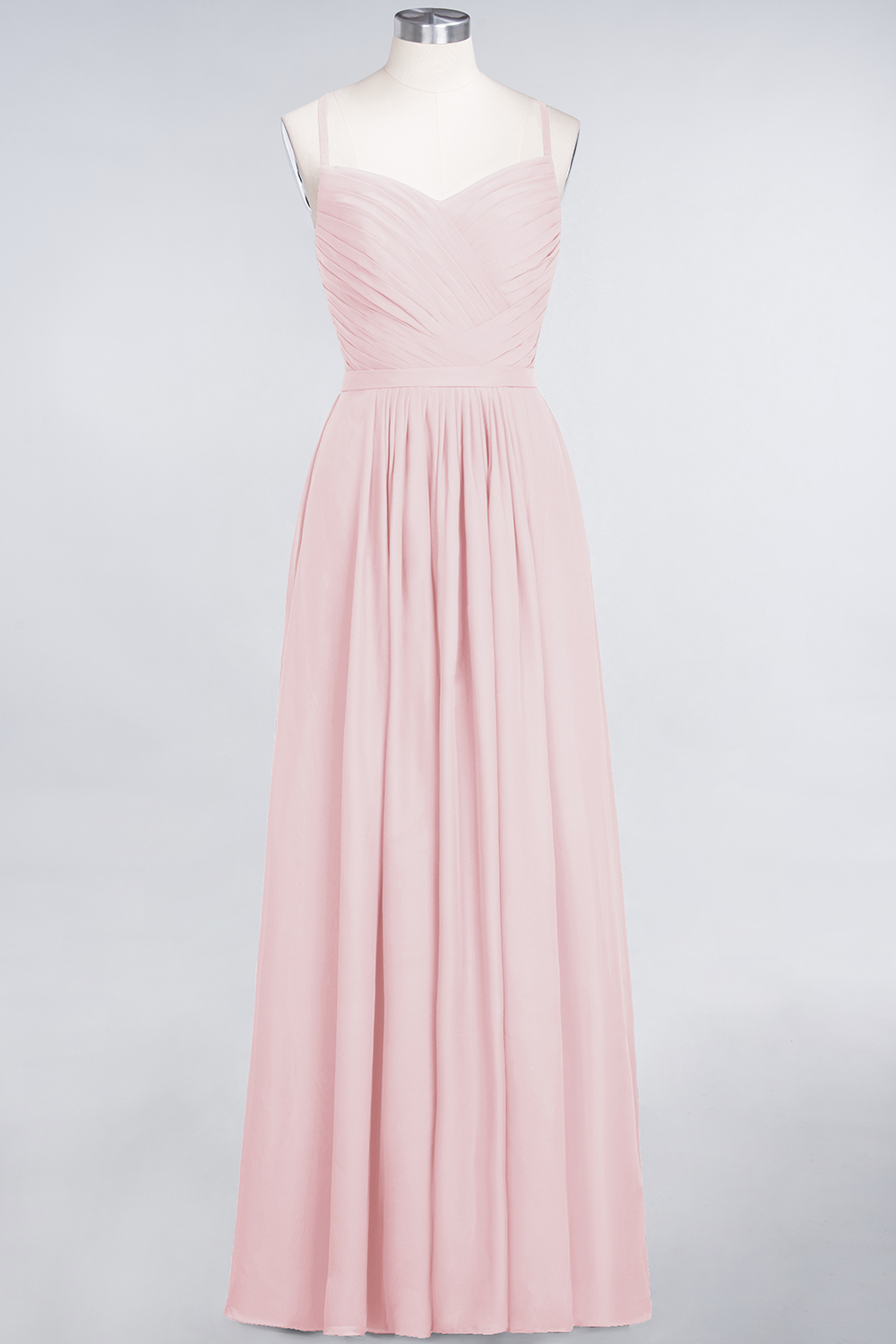 27prom Glamorous Spaghetti Straps Sweetheart Ruffle Chiffon Bridesmaid Dress Online-27prom