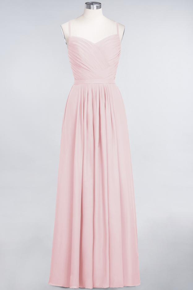 27prom Glamorous Spaghetti Straps Sweetheart Ruffle Chiffon Bridesmaid Dress Online-27prom
