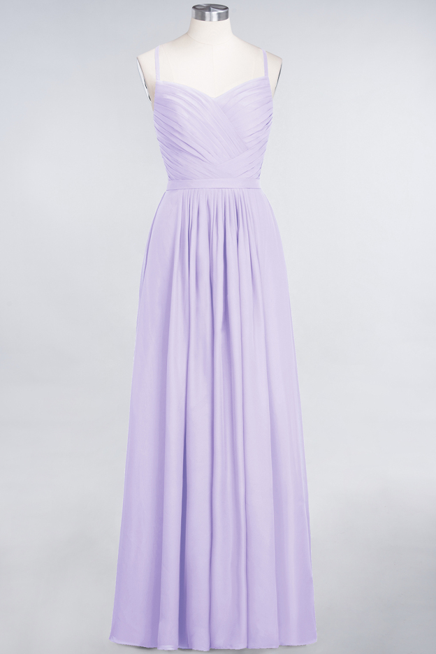 27prom Glamorous Spaghetti Straps Sweetheart Ruffle Chiffon Bridesmaid Dress Online-27prom