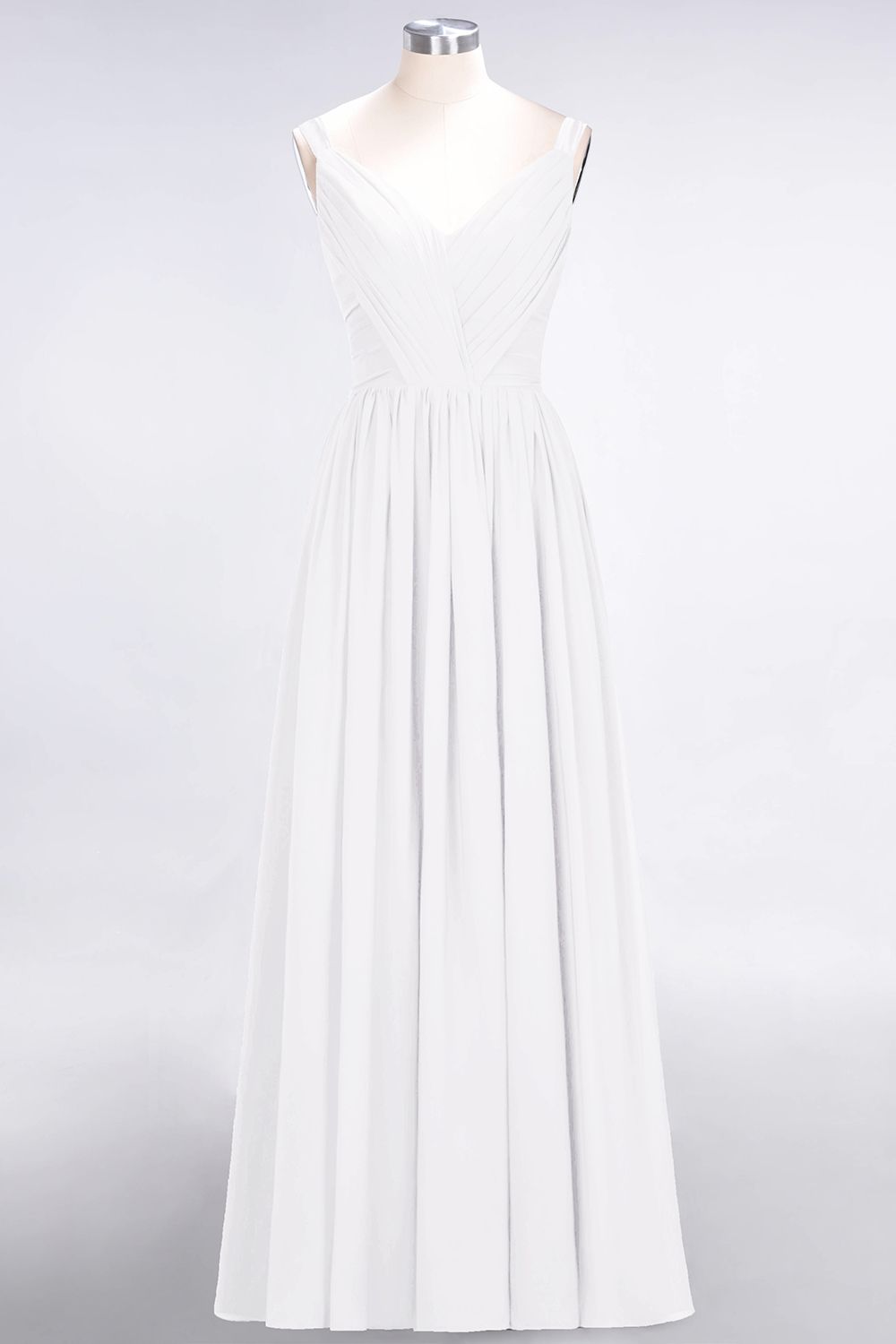 27prom Chic V-Neck Straps Ruffle Burgundy Bridesmaid Dresses with Bow Sash-27prom