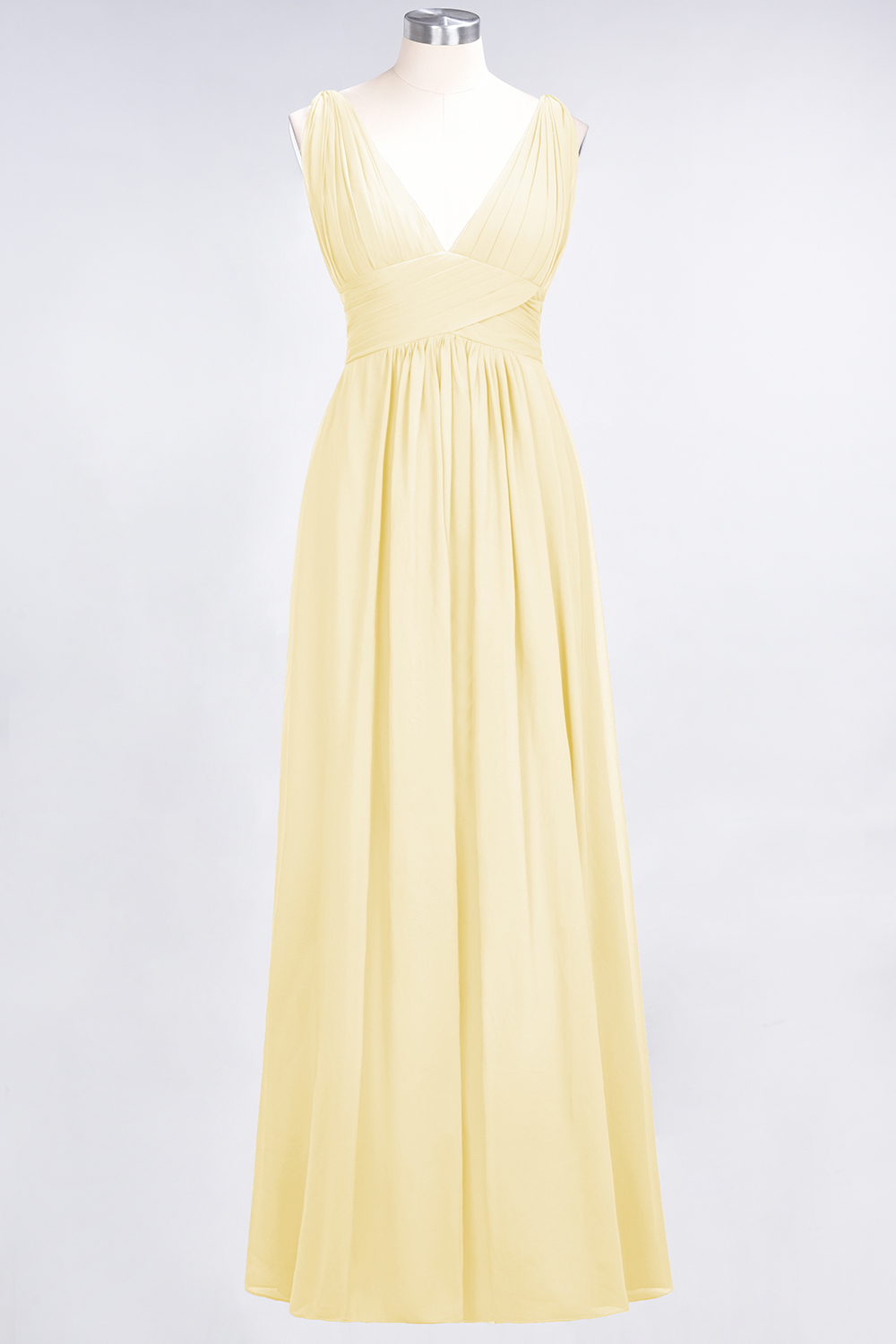 27prom Elegant V-Neck Burgundy Chiffon Affordable Bridesmaid Dress with Ruffle-27prom