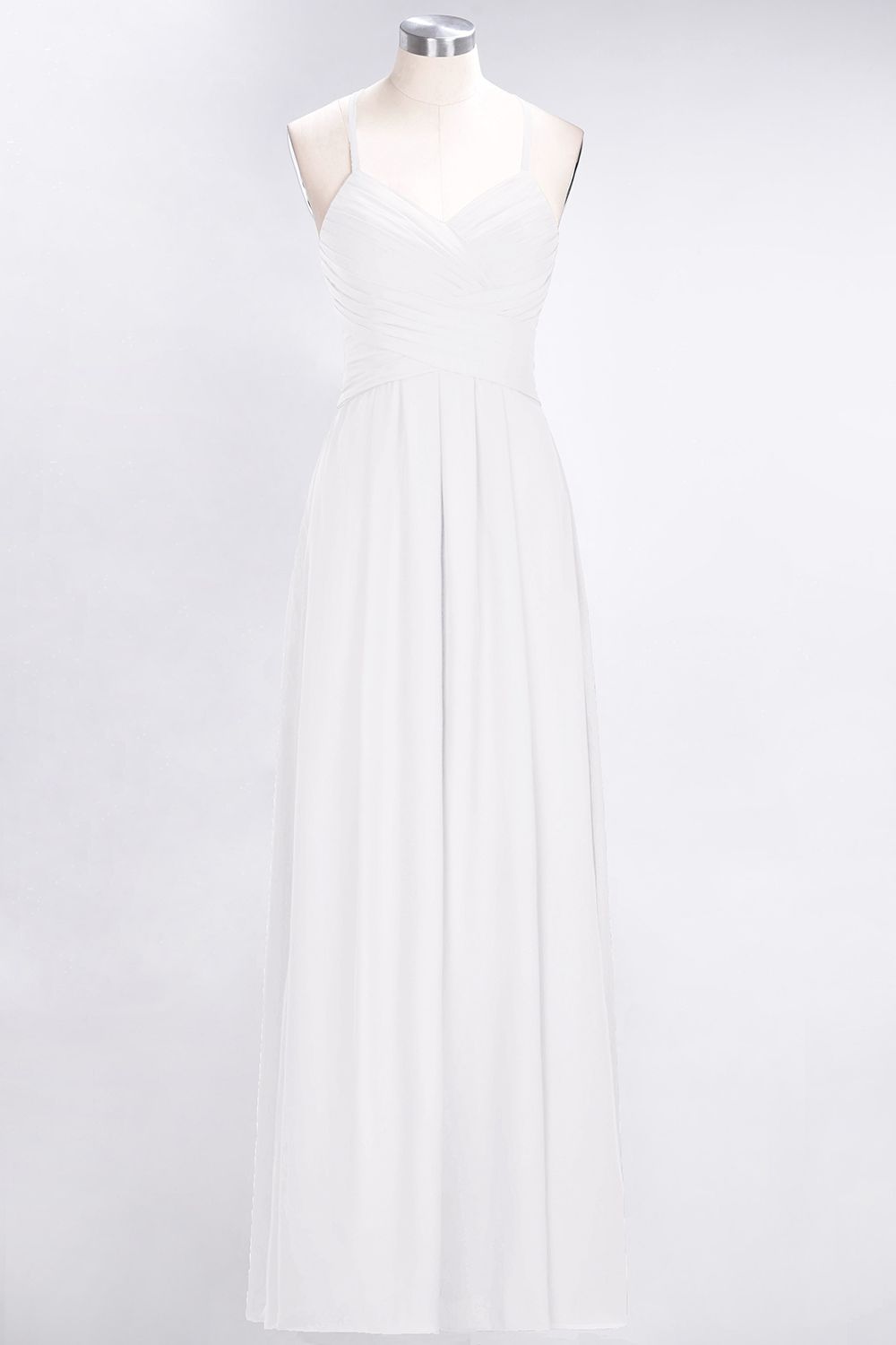 27prom Affordable Spaghetti Straps V-Neck Burgundy Chiffon Bridesmaid Dress with Keyhole Back-27prom