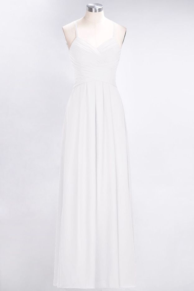 27prom Affordable Spaghetti Straps V-Neck Burgundy Chiffon Bridesmaid Dress with Keyhole Back-27prom