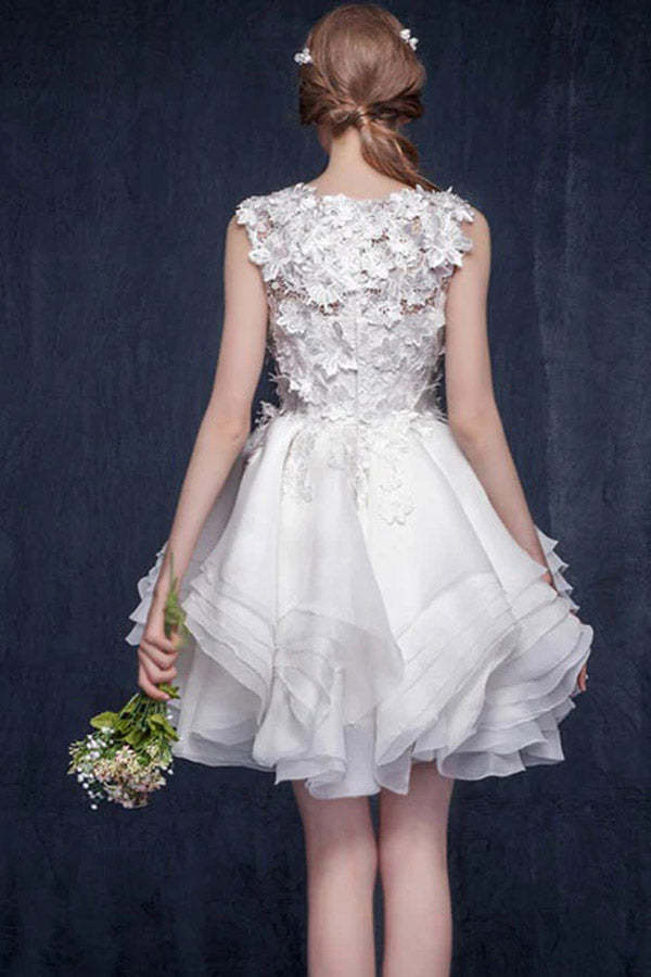 Elegant A-line Lace Tulle Short Homecoming Dress