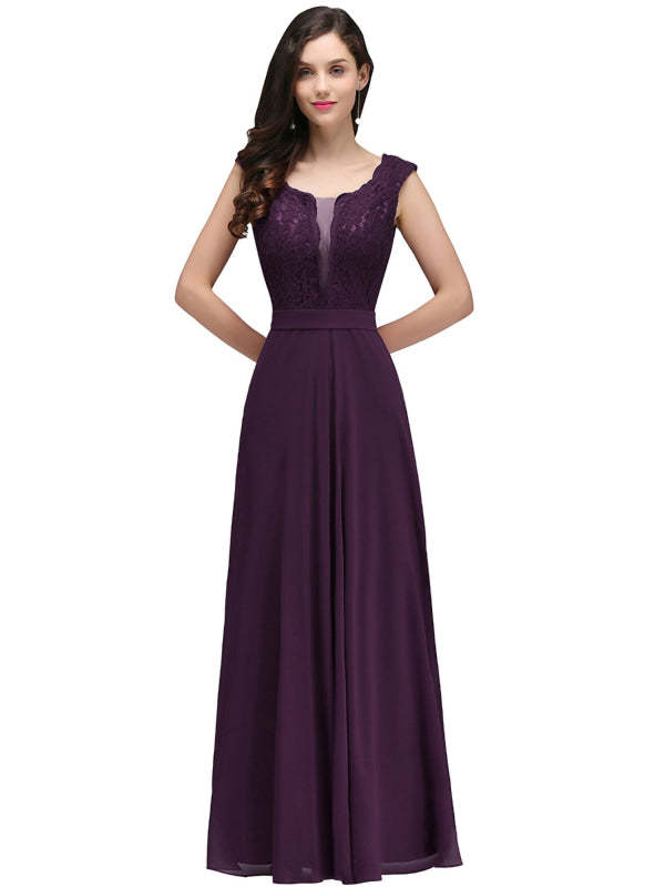 Elegant Cap Sleeves Sweetheart ALine Evening Dresses with Sash Floral Lace Appliques Formal Dresses - Regency / US 2 - Prom Dresses