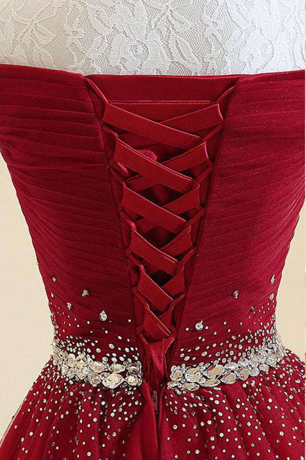 Cute Off The Shoulder Homecoming Dress Tulle Short Prom Dress