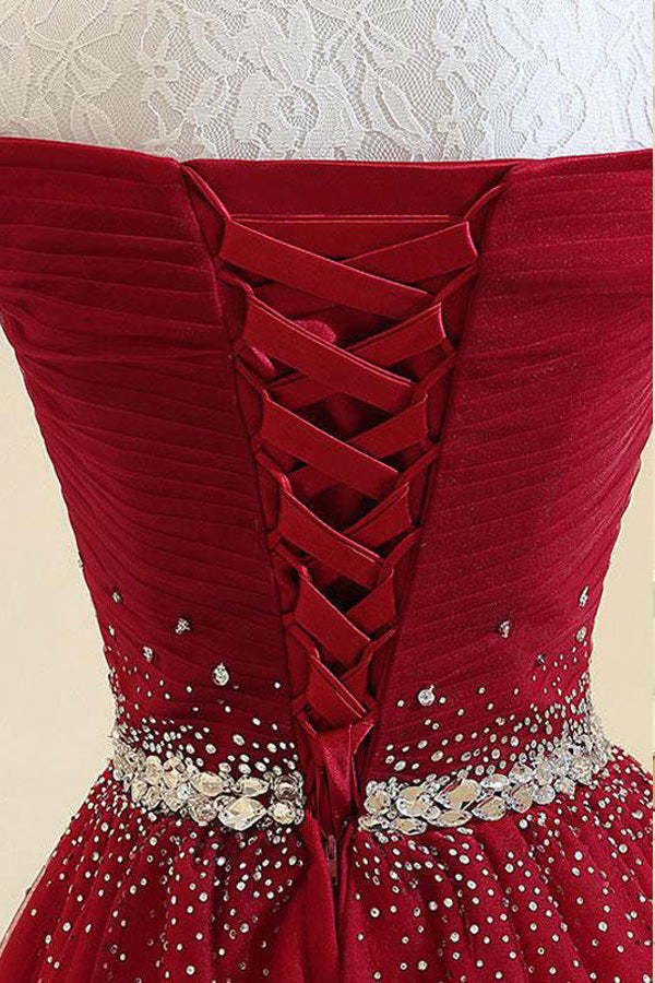 Cute Off The Shoulder Homecoming Dress Tulle Short Prom Dress