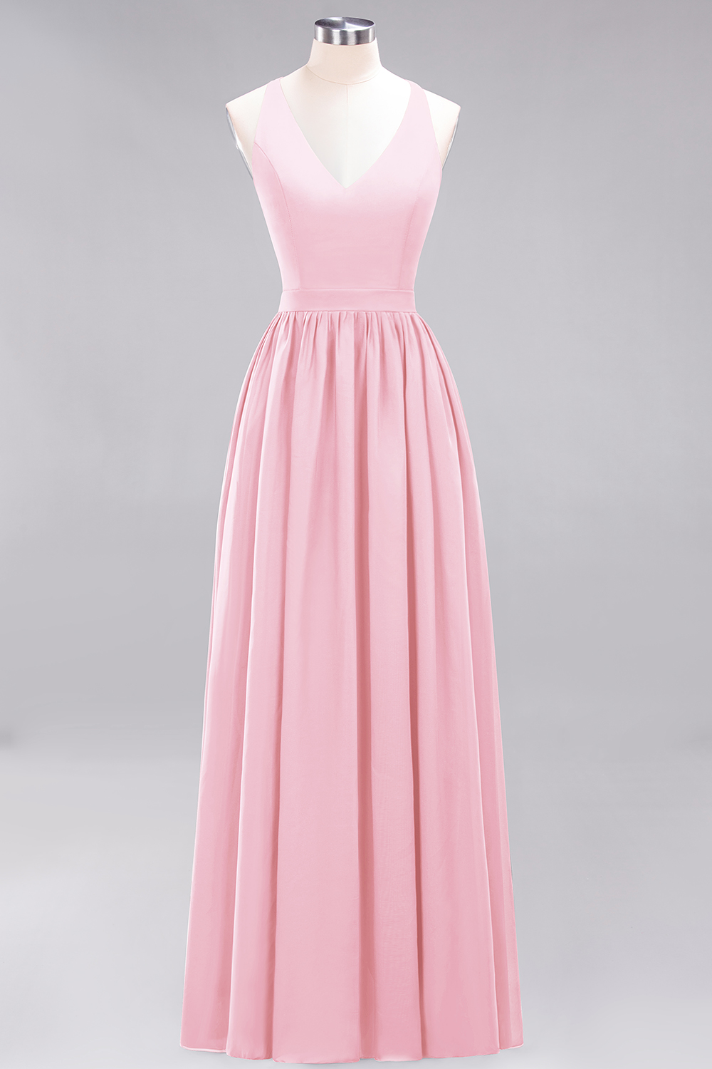 27prom Affordable Chiffon V-Neck Sleeveless Lace Bridesmaid Dress Online-27prom