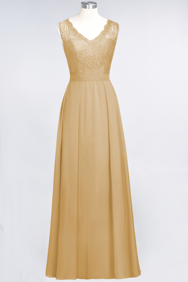 27prom Modest Chiffon V-Neck Burgundy Lace Bridesmaid Dresses Online-27prom