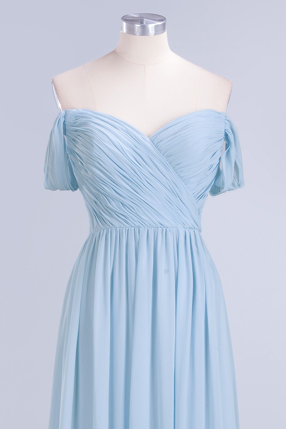 27prom Modest Chiffon Sweetheart Sleeveless Affordable Bridesmaid Dresses with Ruffles-27prom