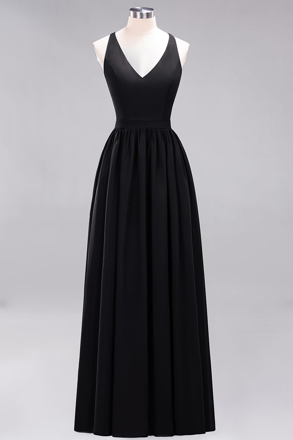 27prom Affordable Chiffon V-Neck Sleeveless Lace Bridesmaid Dress Online-27prom