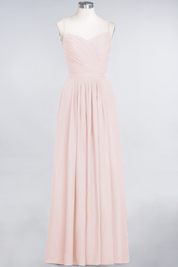 27prom Glamorous Spaghetti Straps Sweetheart Ruffle Chiffon Bridesmaid Dress Online-27prom