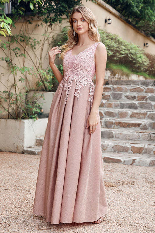 Gorgeous Aline Evening Dress Sleeveless Lace Appliques Bridesmaid Dress - Prom Dresses