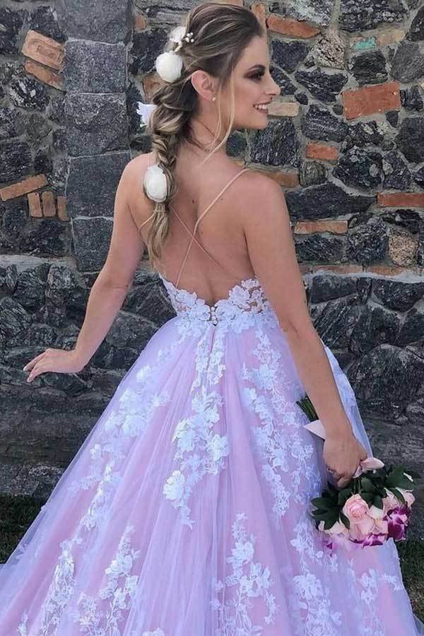 Gorgeous A-Line White Wedding Dress With Roses Floral