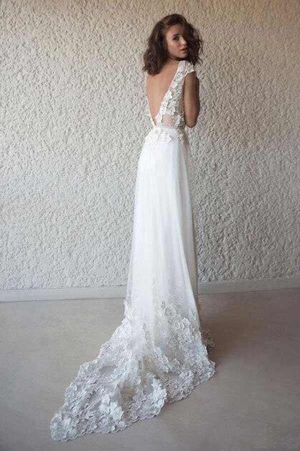 Ivory Cap Sleeve Boho Ivory Chiffon Cap Sleeve Boho Wedding Dress