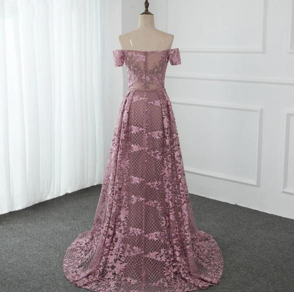 Mermaid Off The Shoulder Prom Dress With Overskirt Evening Gowns